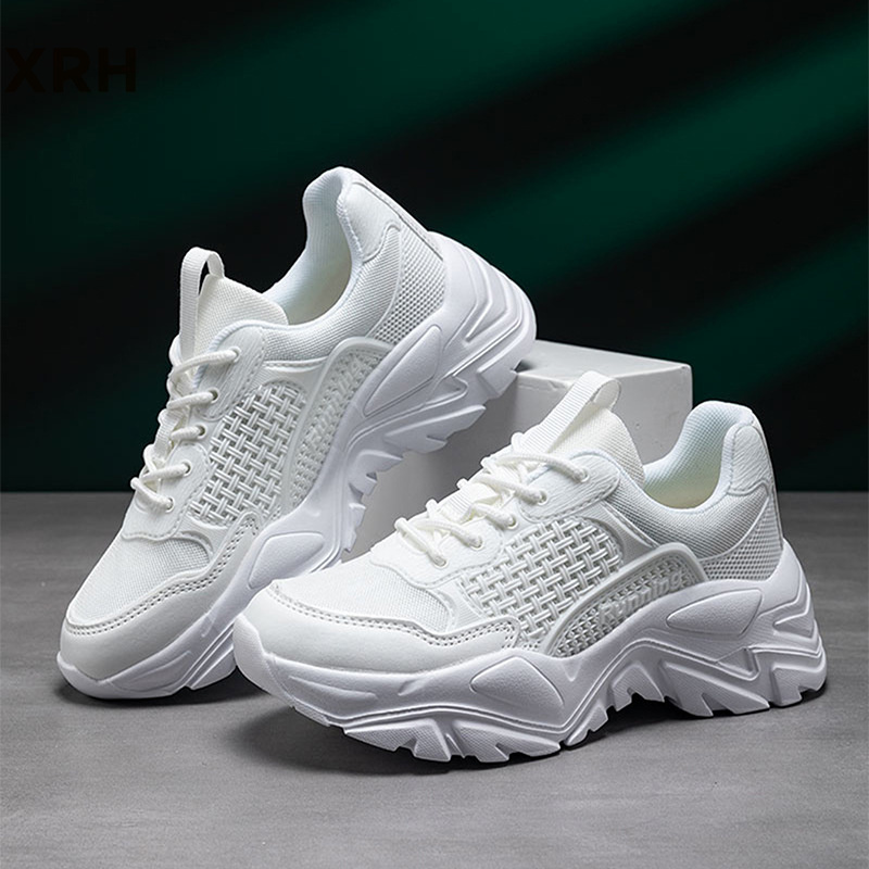 Wholesale Summer Unisex Outdoor Sport Running Platform Custom Logo White Sneakers Casual Men Chunky Walking Style Shoes Women La