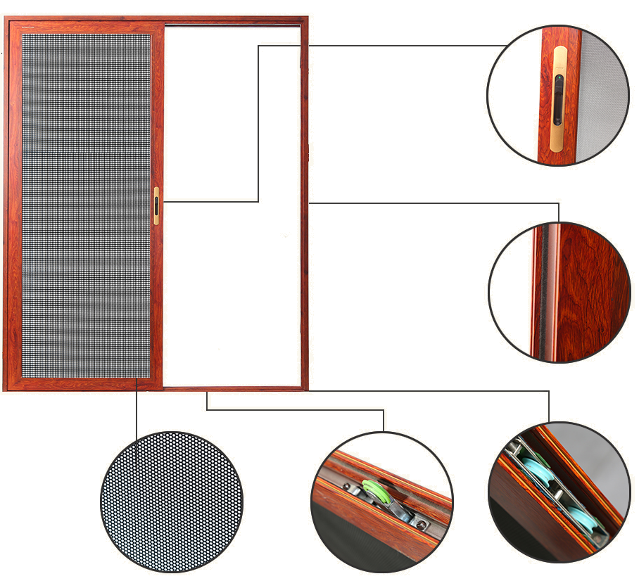 water proof sliding fly screen door with insect screen