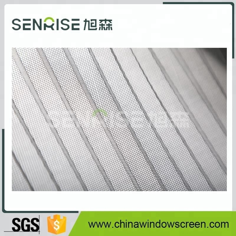 polyester pleated mosquito screen mesh Grey color plisse insect screen folding net for patio doors