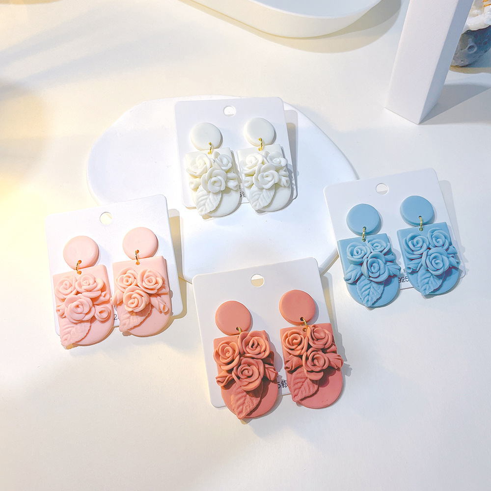 Polymer Clay Earring for Women Girls Fashion Handmade Dangle Earrings Wedding Bride Bridesmaid Earrings