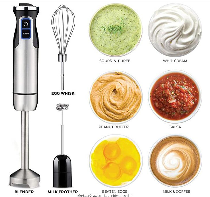 food processor mixer grinder blender 1000w 2 speed 304 stainless steel rod 4 in 1 juicer hand stick blender