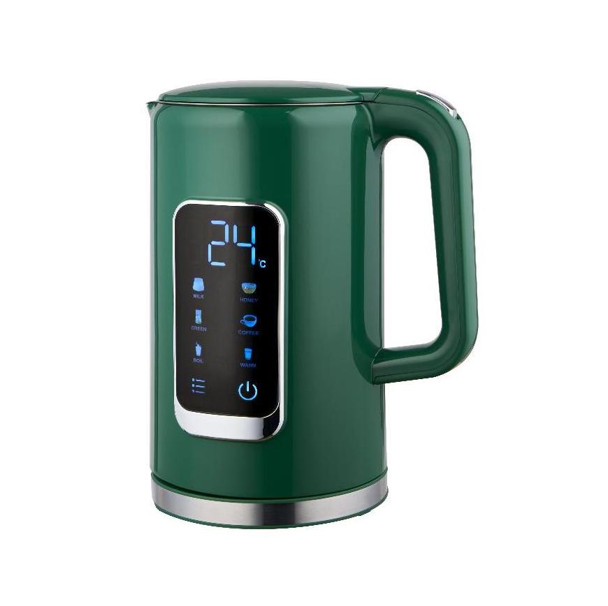 Unique 1.7L Double Layer Electric Water Kettle With Touch Sensitive Control and Display keep warm water bottle