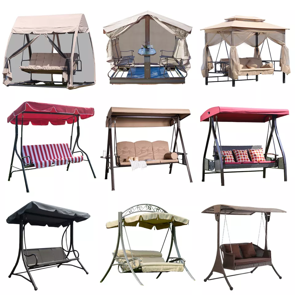 3 Seat Chair Top Cover Swing Canopy Waterproof Cover for Patio Swing Garden Swing Outdoor