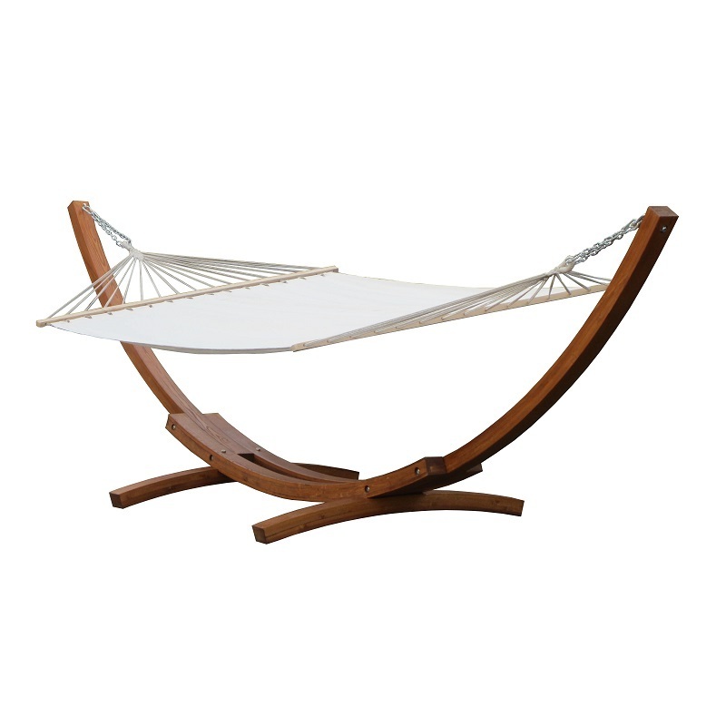 Moon-shaped Wooden Arc Hammock Outdoor Patio & Garden Leisure Single Swing Chair