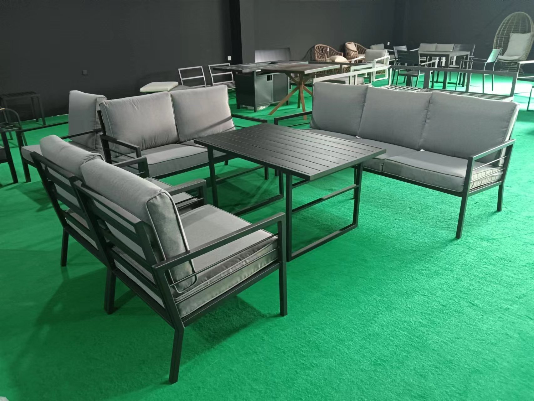 Leisure 5pcs Aluminum Garden Furniture Set Modern Patio Aluminium Sofa Outdoor Furniture Set