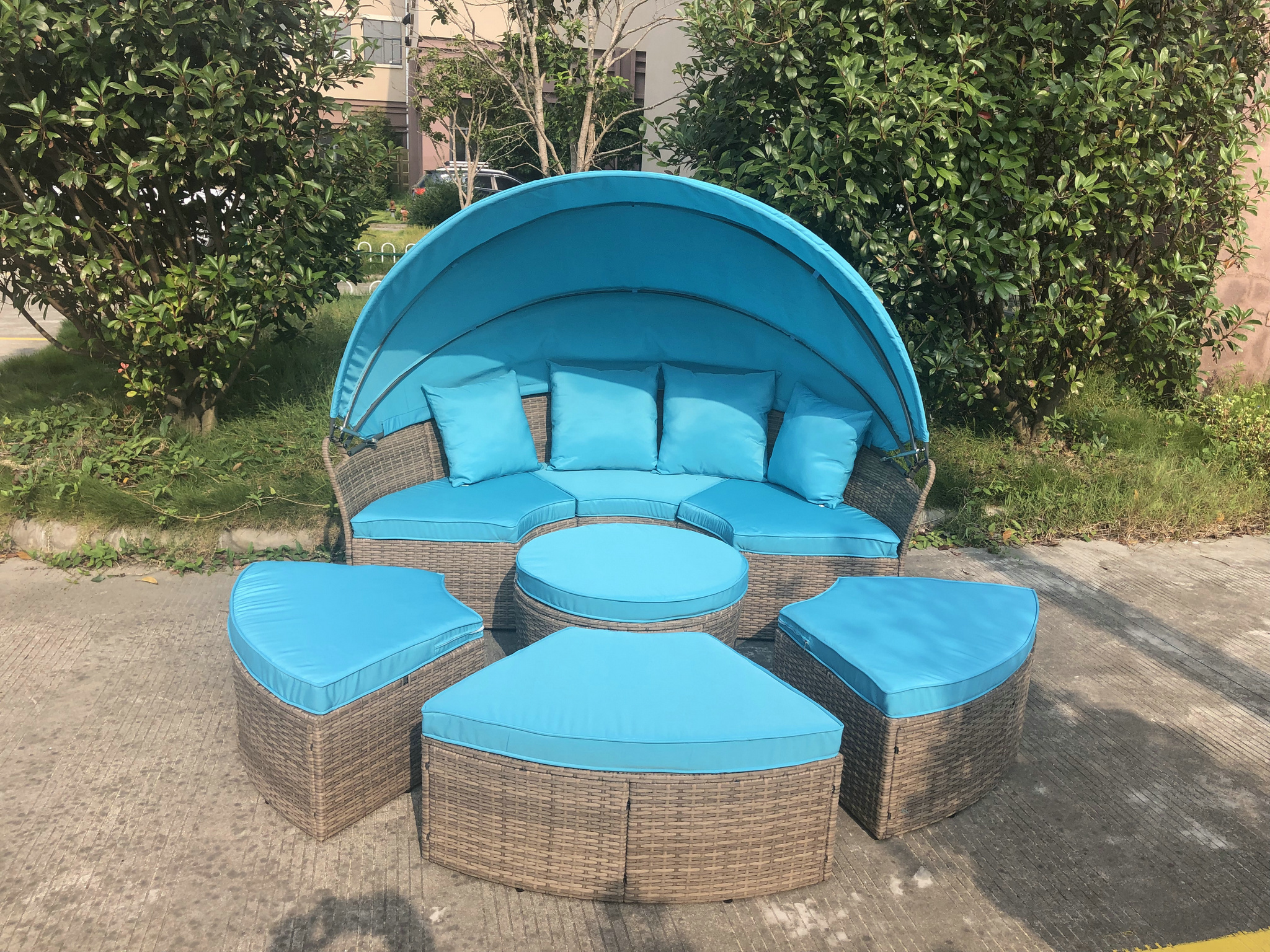 Luxury Modern Garden Hotel Home Resort Villa Outdoor Furniture Daybed Cabana Gazebo Sunbed Sofa Bed