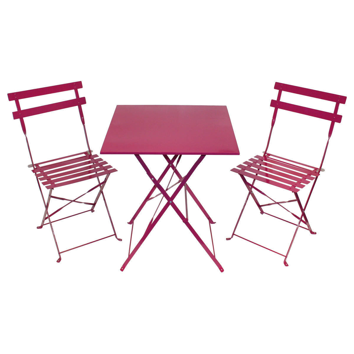 Iron 2 Seater Bistro Set with Square Table Colbolt Folding Chair Set