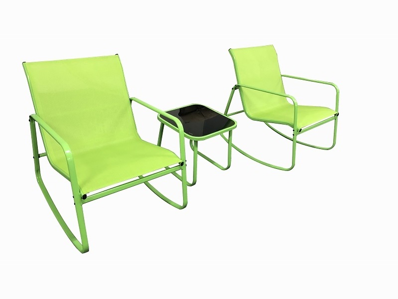 Modern 3-piece Bistro Rocking Set  including 1 table and 2 rocking chairs for indoor or outdoor