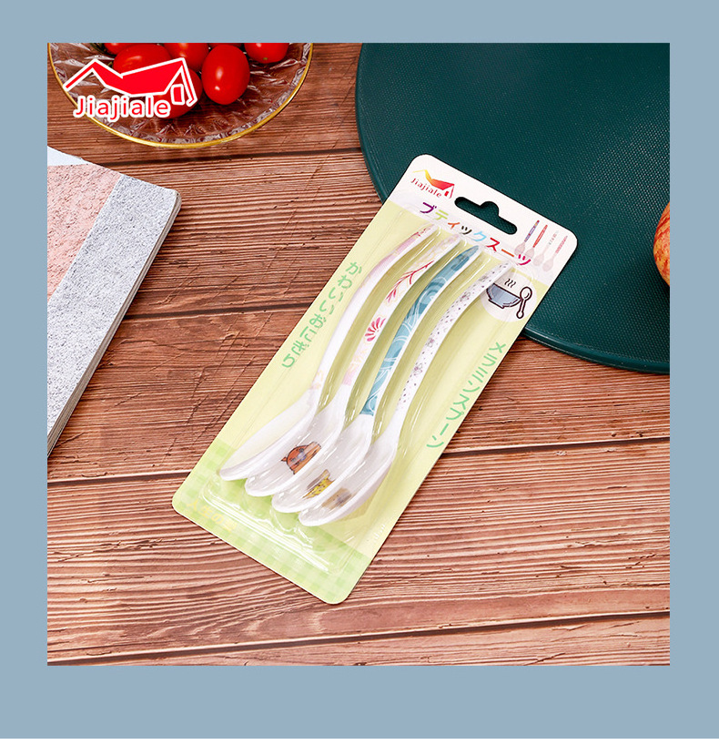 Hot selling food grade color melamine spoon imitation porcelain long handle kitchen utensils