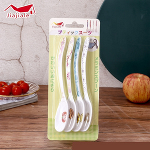 Hot selling food grade color melamine spoon imitation porcelain long handle kitchen utensils