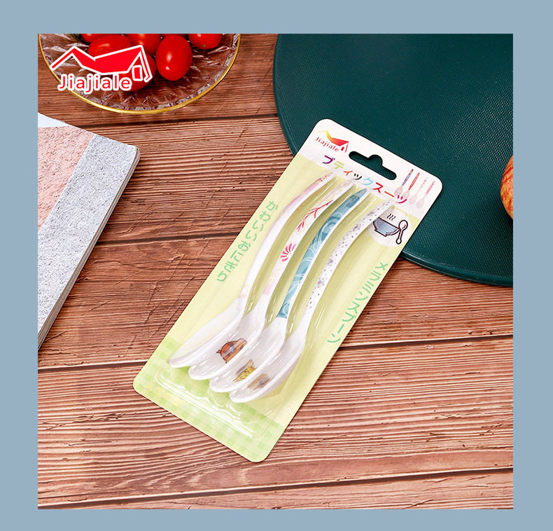 Hot selling food grade color melamine spoon imitation porcelain long handle kitchen utensils