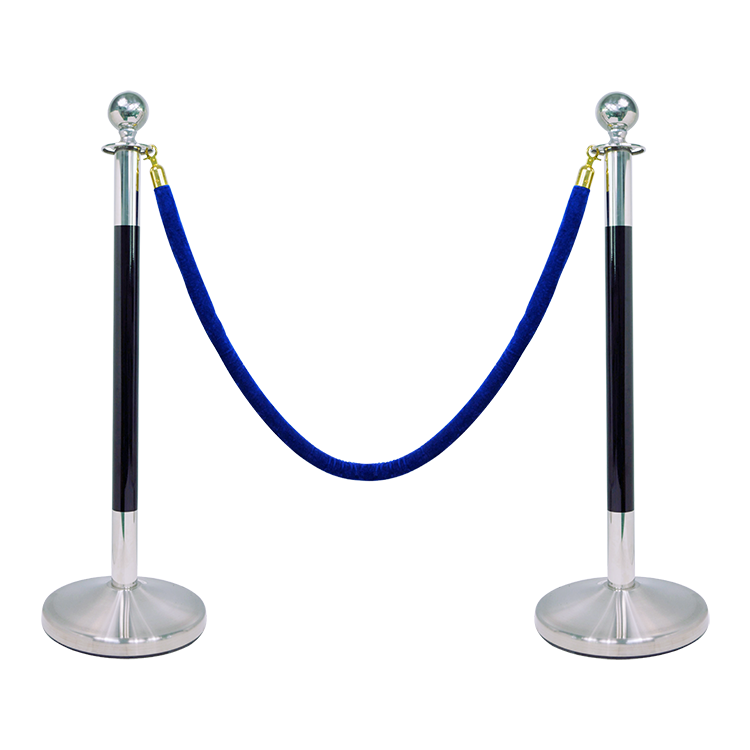 Customized Luxury Retractable Belt Queue Line Crowd Control Stanchion Blue Stand Rope Barrier Line Rope Barrier Railing Stand