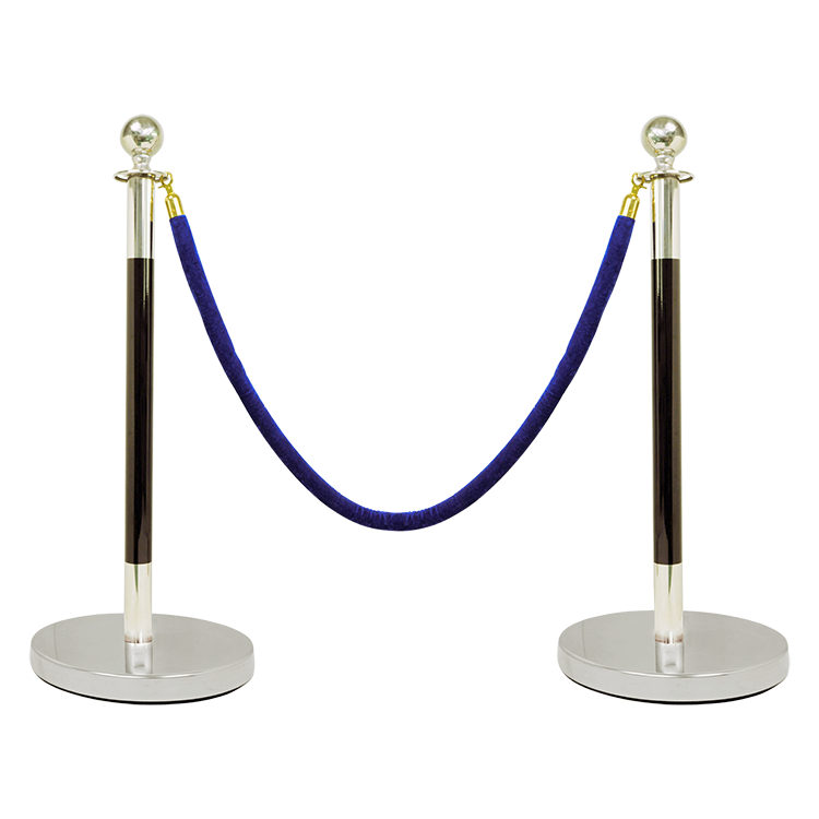 Customized Luxury Retractable Belt Queue Line Crowd Control Stanchion Blue Stand Rope Barrier Line Rope Barrier Railing Stand