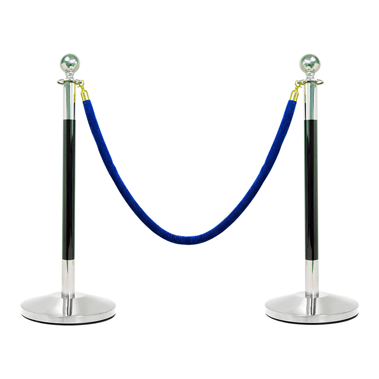 Customized Luxury Retractable Belt Queue Line Crowd Control Stanchion Blue Stand Rope Barrier Line Rope Barrier Railing Stand