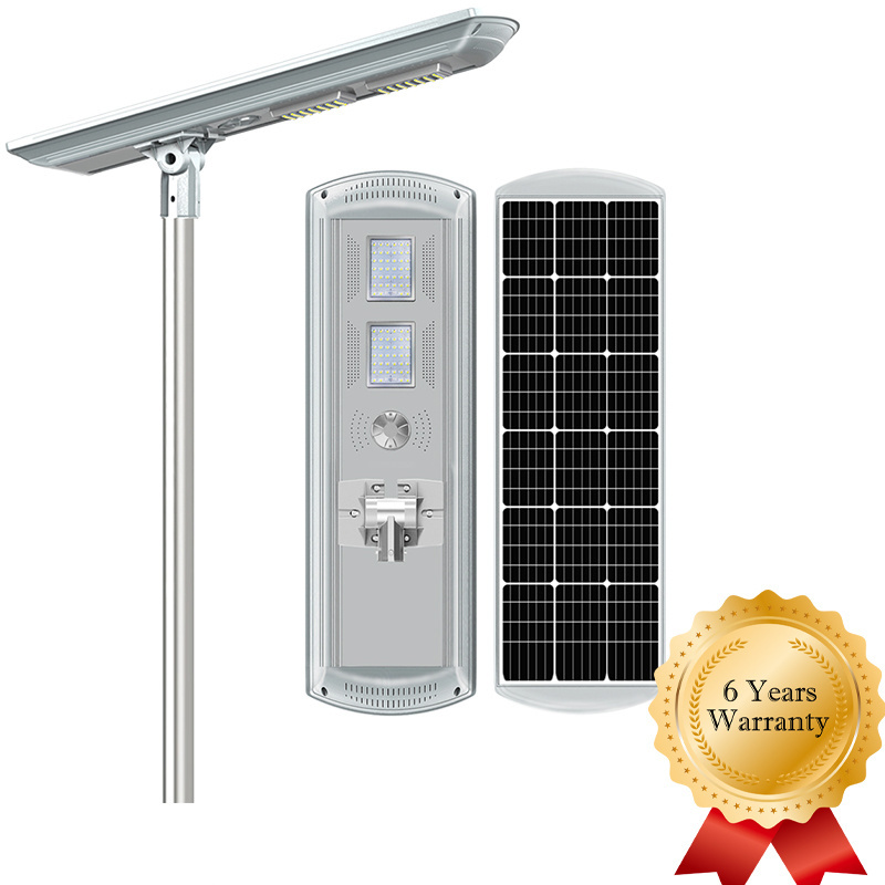 6 Years Warranty government project 20W 30W 40W 60W 80W 100W 120W ip67 outdoor solar street light all in one