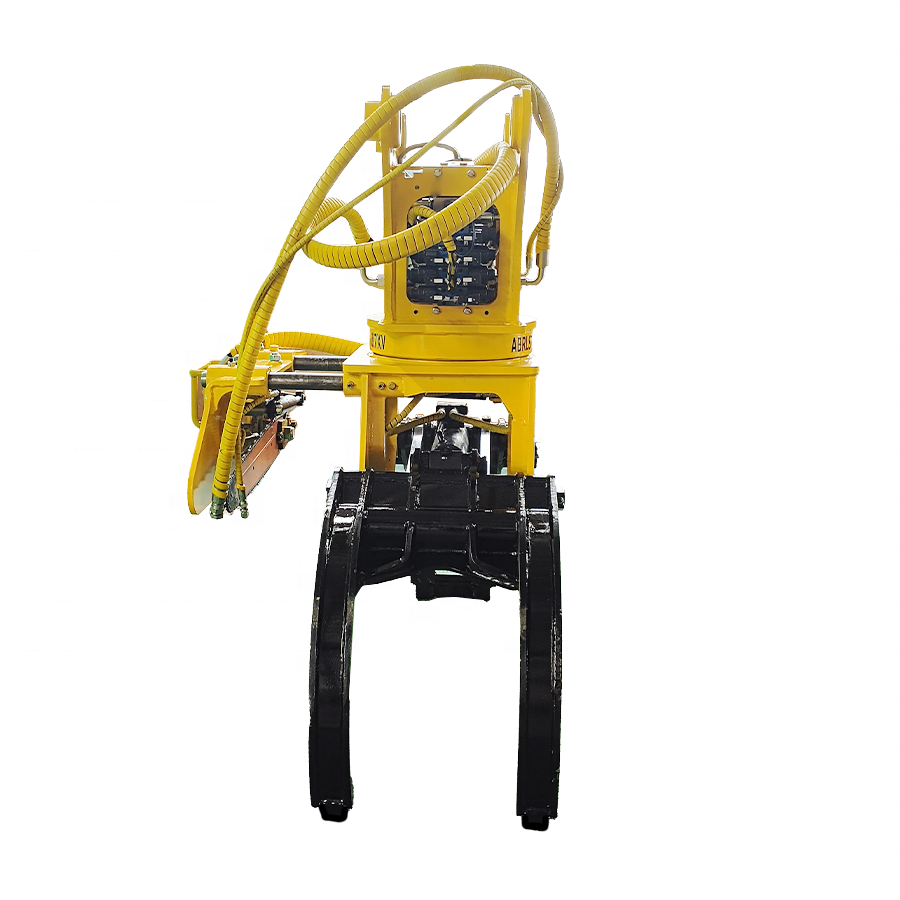 China Competitive 360 rotating log grapple forestry equipment Logging Log rotating Grapple Saw for excavator