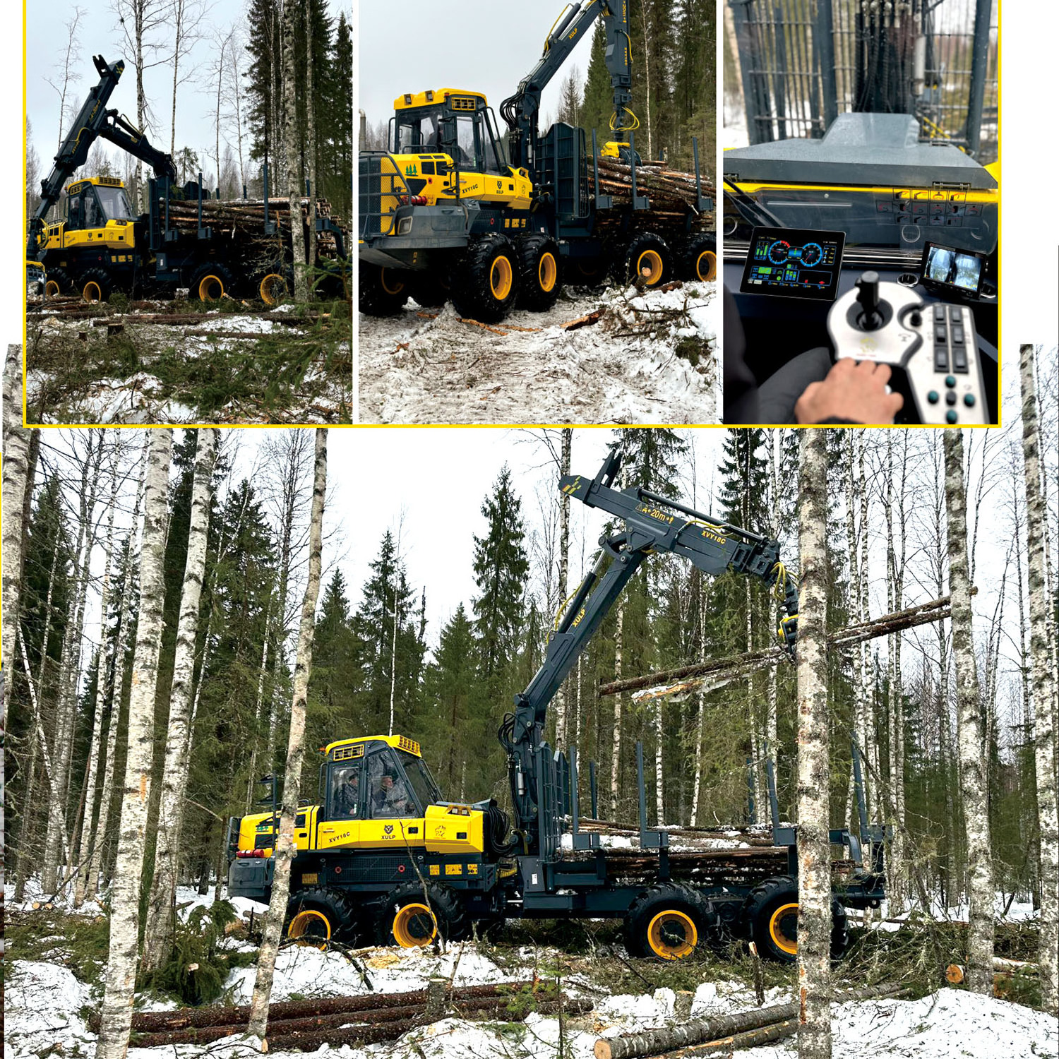 XUVOL NEW Forestry Skidder 8 Wheeled Forwarder Machinery Forest Log Crane Tractor 18ton loading capacity mini log timber grapple