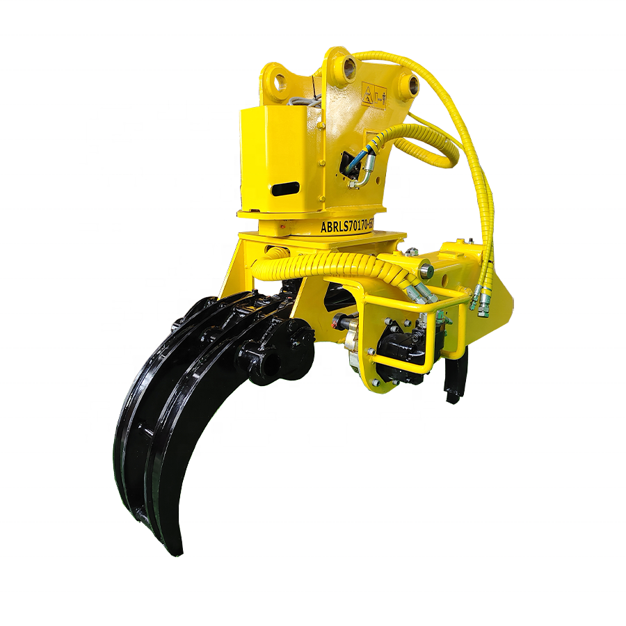 China Competitive 360 rotating log grapple forestry equipment Logging Log rotating Grapple Saw for excavator