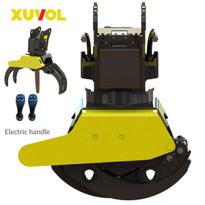 Double Cylinder Hydraulic Grapple Saw XUVOL Diesel Slew Drive Log Grapple Tree Removing Machine Tree Shear Felling Machinery