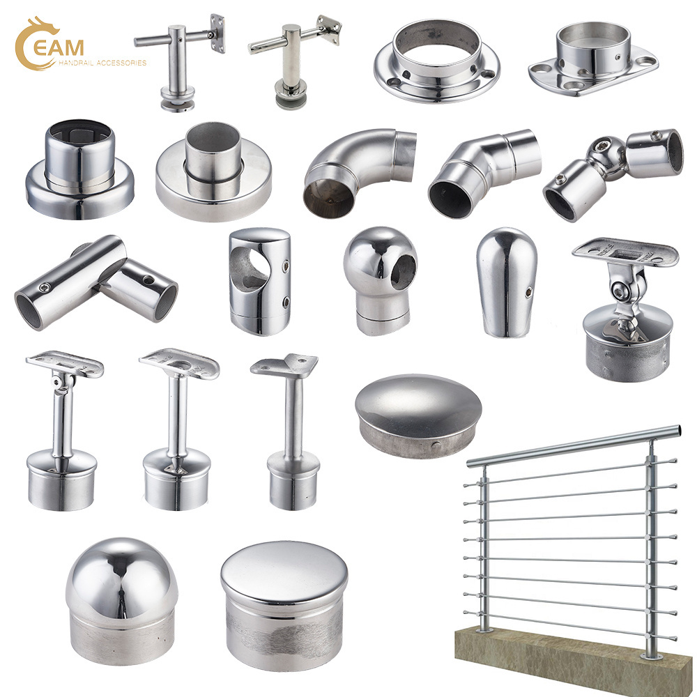 SS 304 316 Stainless Steel Glass Fittings Glass Balustrade Clamp Balcony Glass Railing Clamps Clip Handrail Accessories