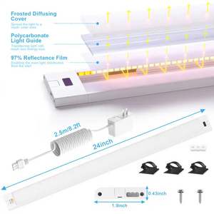 High Quality Furniture 40cm 60cm Cupboard Dimmable 5V Rechargeable Super Bright LED Cabinet Night Under Counter Light Fixtures