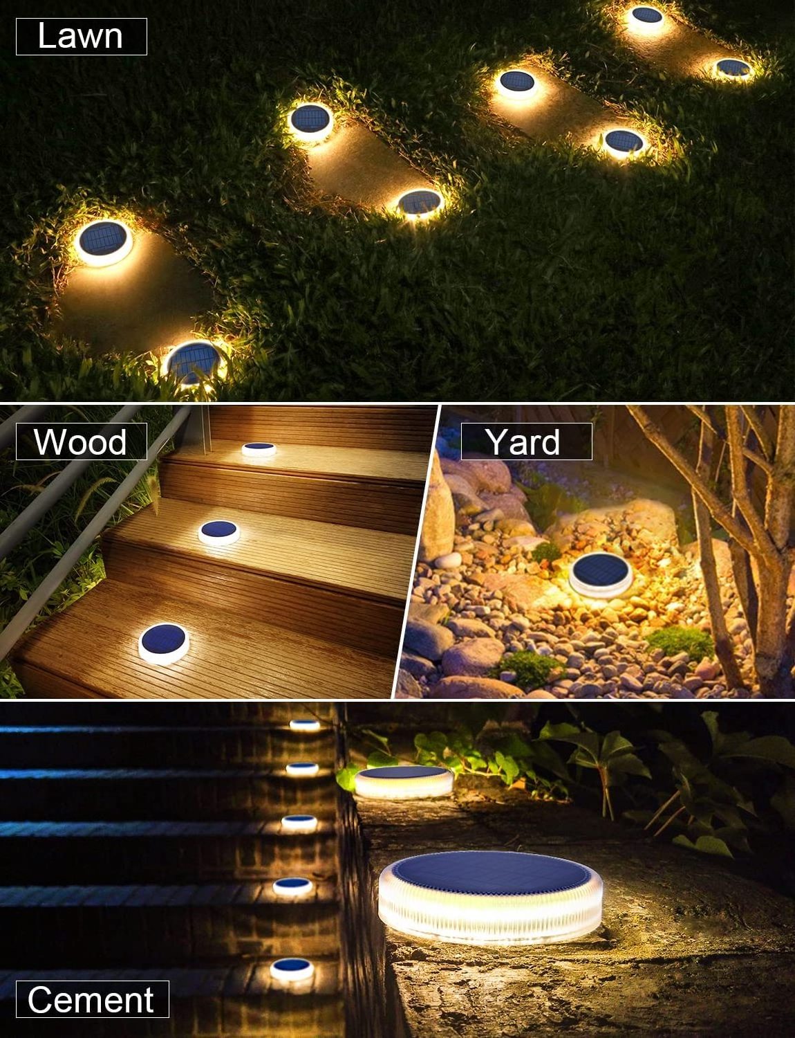 Square LED solar rechargeable automatic bright can be outdoor garden courtyard LED road floor light