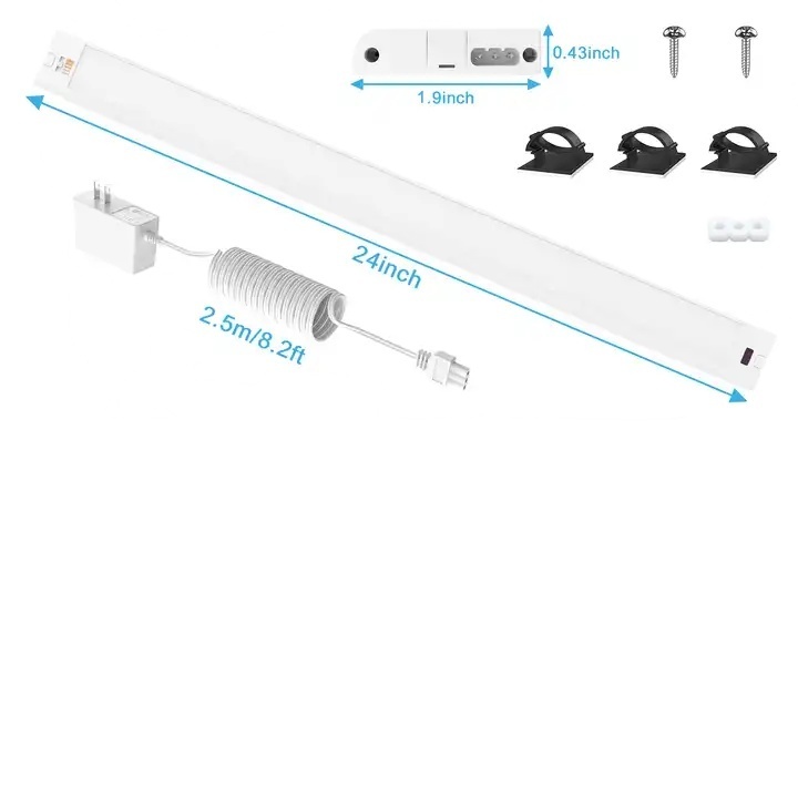 High Quality Furniture 40cm 60cm Cupboard Dimmable 5V Rechargeable Super Bright LED Cabinet Night Under Counter Light Fixtures