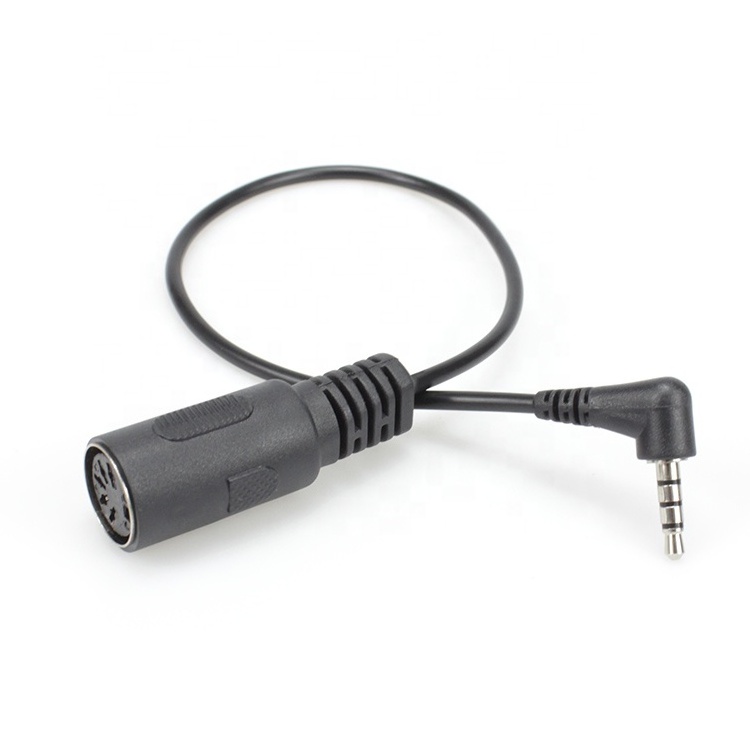 90 Degree Right Angle TRRS 3.5mm  4 Pole to 5 pin din female cord for audio