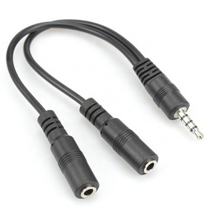 Customize 3.5mm 2 Female to 1 Male Y Splitter 1 input 2 output audio splitter Cable