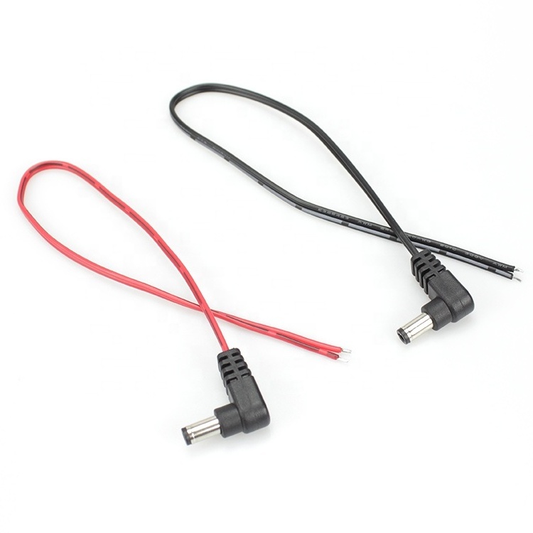 Customize DC jack 5.5x2.mm power cable 20AWG Right Angle 90 Degree DC cord