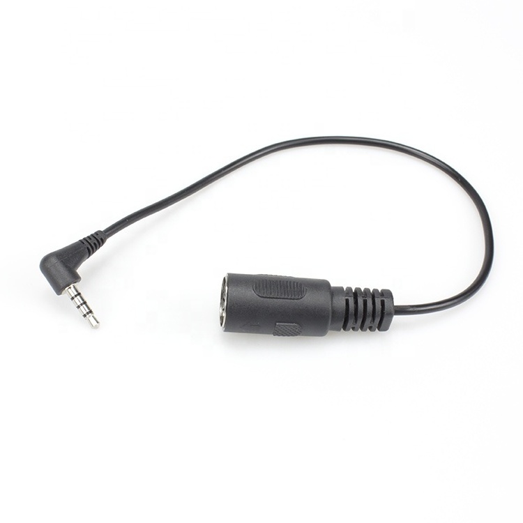 90 Degree Right Angle TRRS 3.5mm  4 Pole to 5 pin din female cord for audio