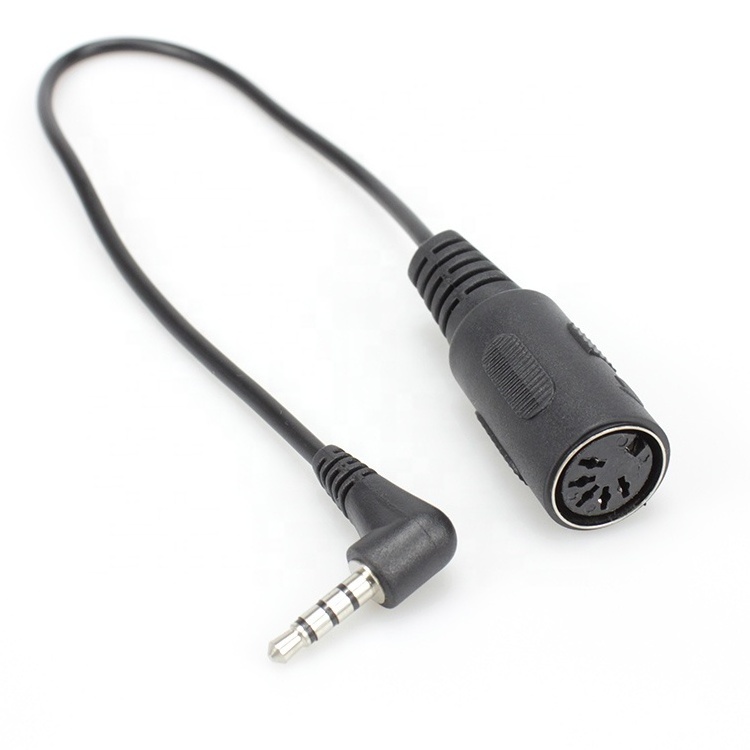 90 Degree Right Angle TRRS 3.5mm  4 Pole to 5 pin din female cord for audio