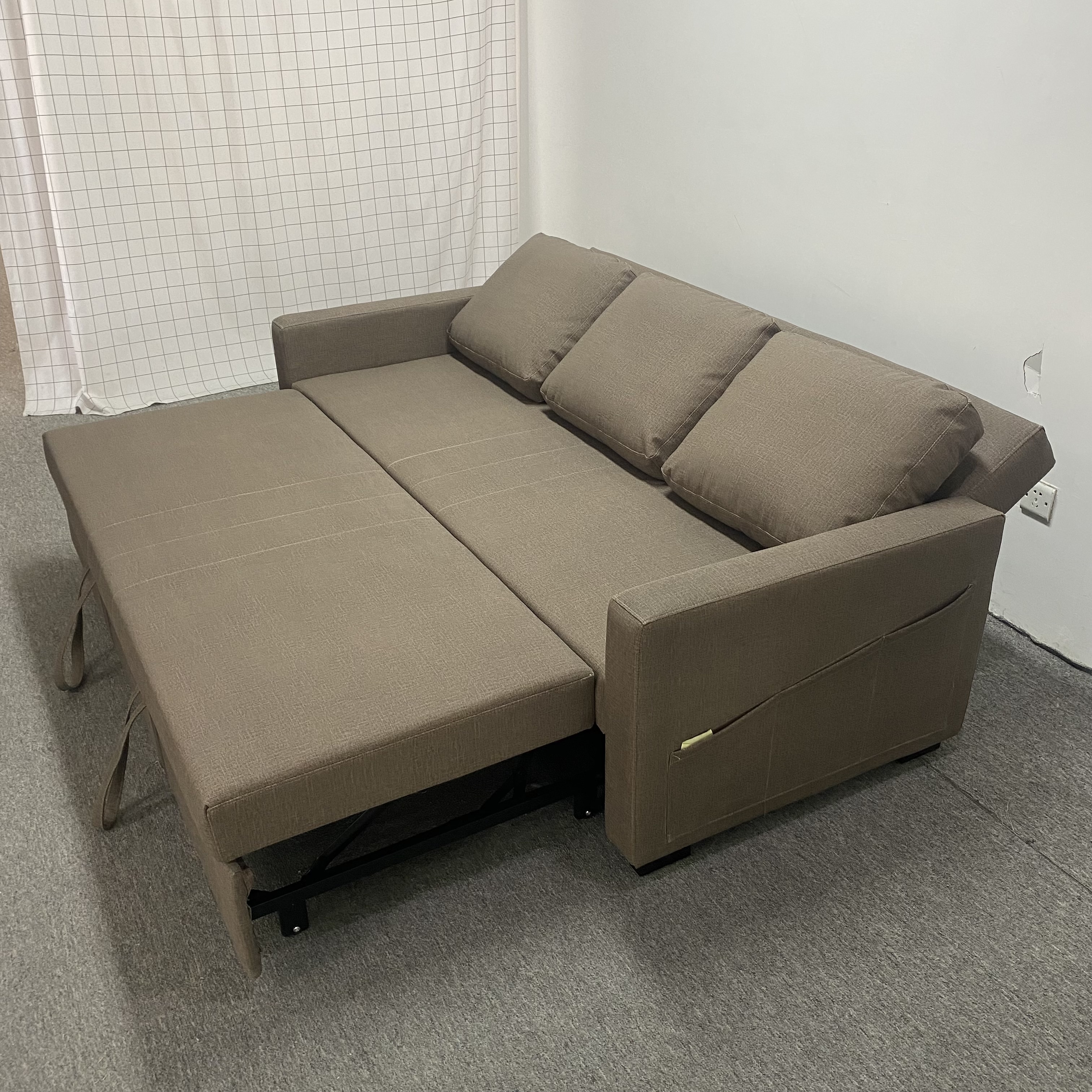 European Style 3 seater sofa couch Pullout sleeper sofa in fabric  transformer sofa bed