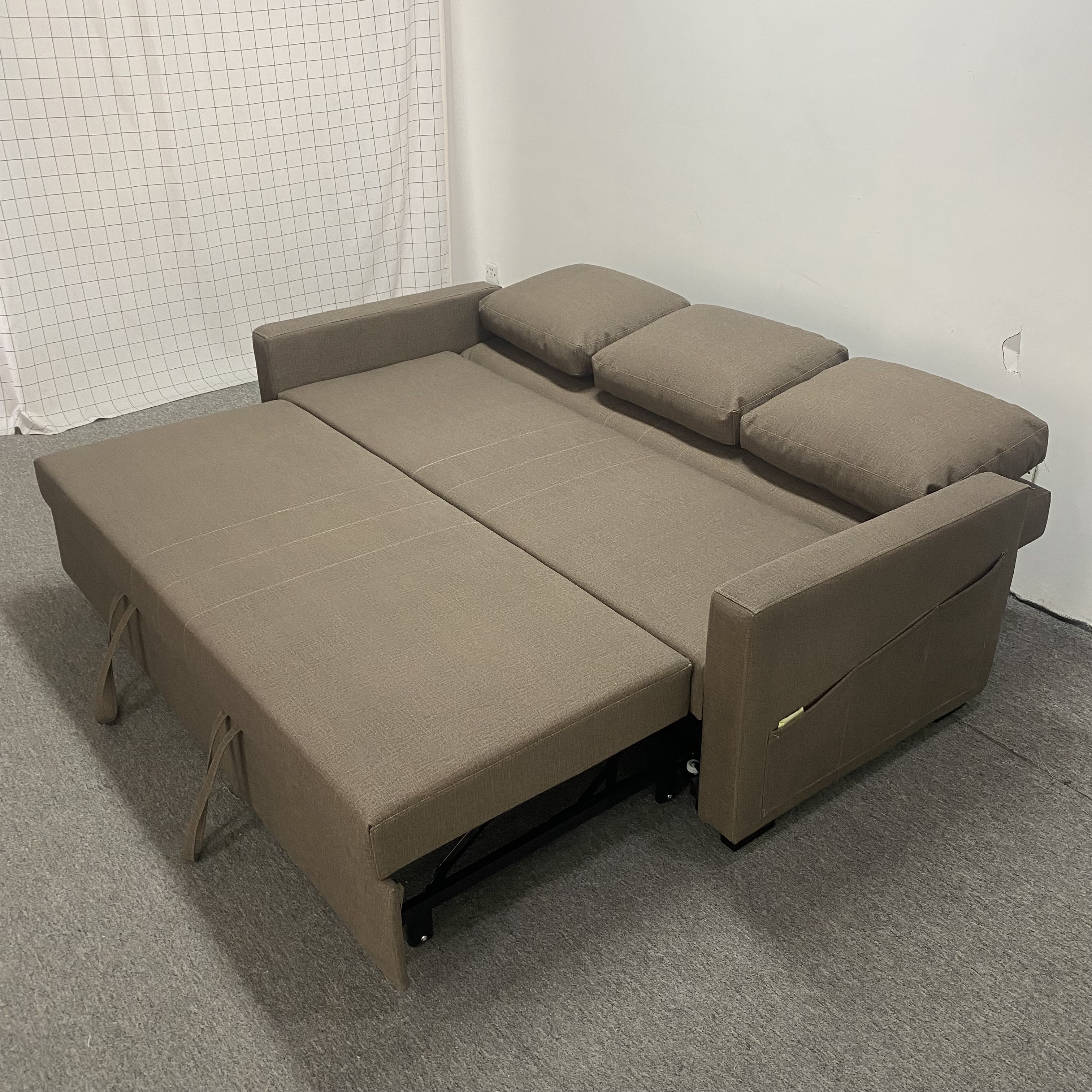 European Style 3 seater sofa couch Pullout sleeper sofa in fabric  transformer sofa bed