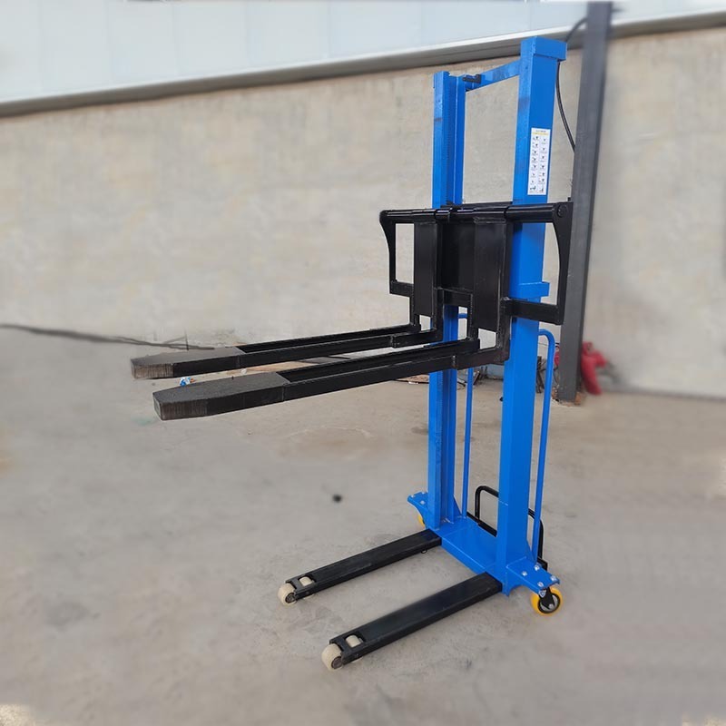 Xuyang small self load lifting stacker 500kg 1ton semi electric portable self loading stacker pallet forklift