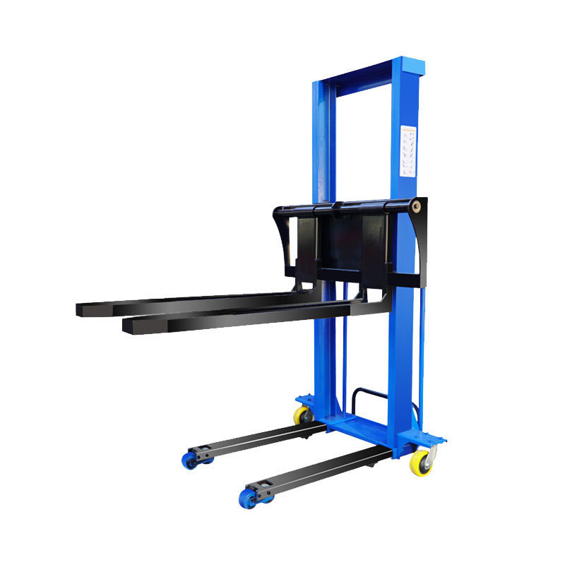 Xuyang 1000kg self loading portable forklift 500kg mini small hand manual semi electric self load lifting stacker