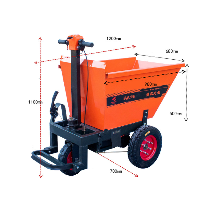 Xuyang Small Electric Hand Push Tool Cart Ash Engineering Dump Trolley Cargo Mining Electric Dump Truck Transport Tricycle