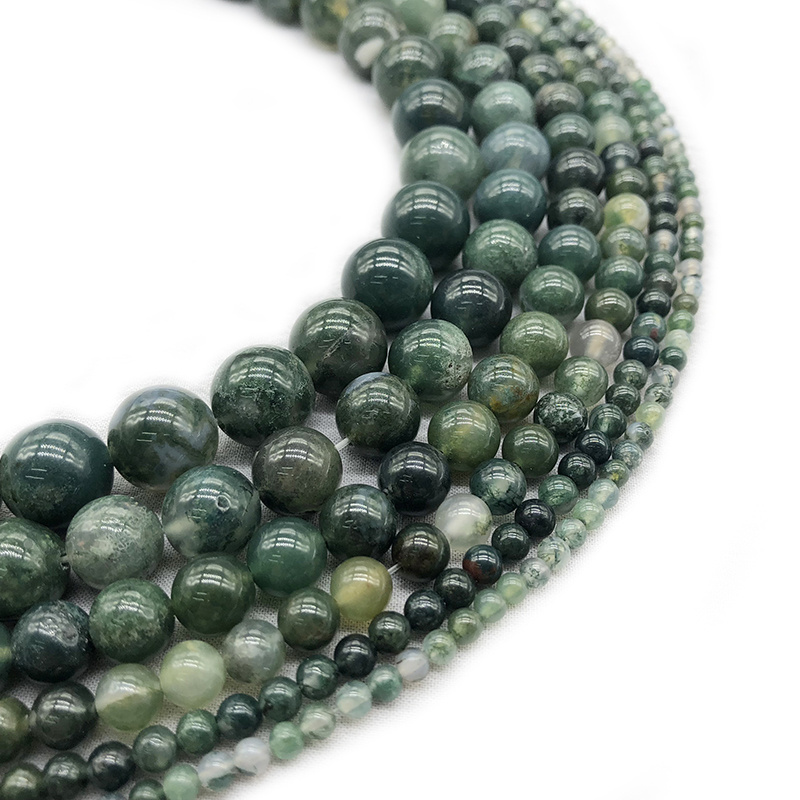 High quality 10mm natural waterweeds moss agate round beads for jewelry making (AB1492)