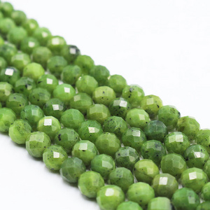 Wholesale Natural Faceted Green Canadian Nephrite Jade Stone Beads for Bracelet Jewelry Making (AB1942)