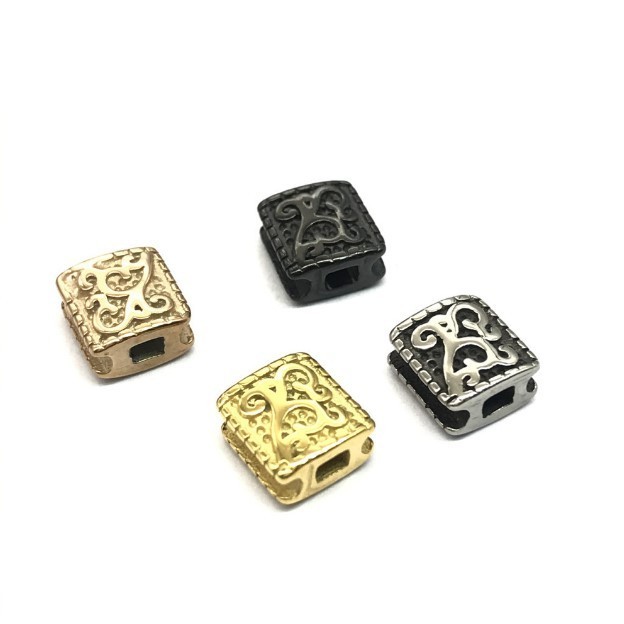 Wholesale high quality stainless steel flat square beads for jewelry making (XYA225)