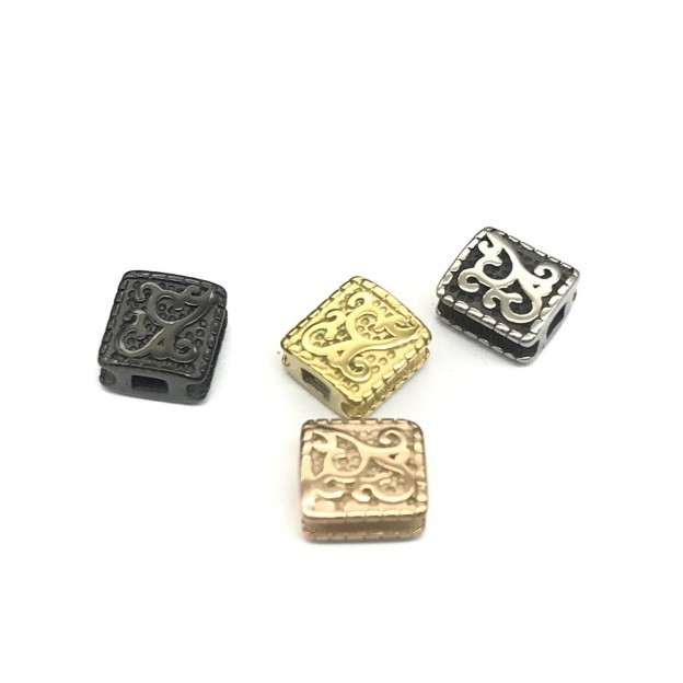 Wholesale high quality stainless steel flat square beads for jewelry making (XYA225)