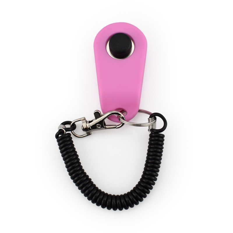 New Finger Shape Logo Custom Pet Cat Dog Training Clicker with wristband