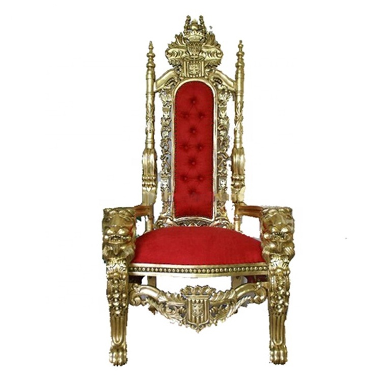 Wholesale Leather Cheap Royal Antique King Lion Throne Chair For Wedding