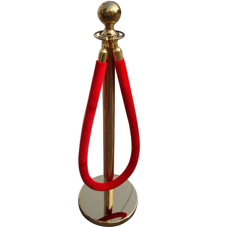 Gold crowd control walkway red carpet rope stanchion queue rope poles stands barrier stanchion