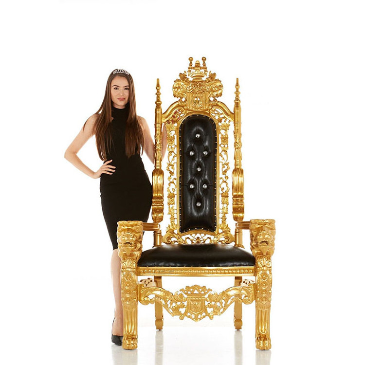 China manufacture wedding use king throne chair for bride and groom