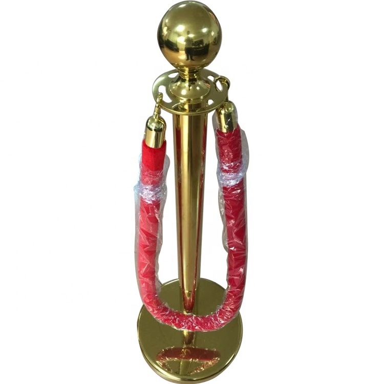 Gold crowd control walkway red carpet rope stanchion queue rope poles stands barrier stanchion