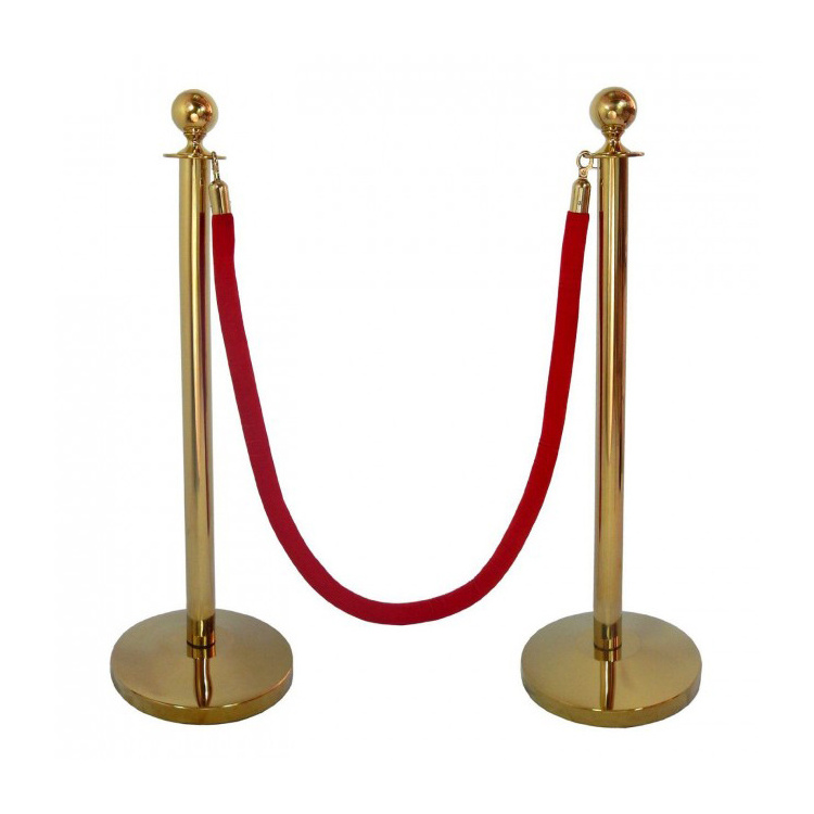 Manufacture Hot Sale High Quality Stackable Gold Color Stanchions For Crowd Control