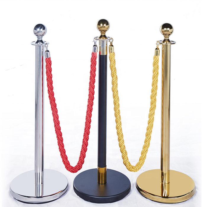 Gold crowd control walkway red carpet rope stanchion queue rope poles stands barrier stanchion