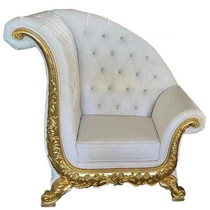 Wholesale Hotel Furniture Luxury White Leather Bride And Groom Wedding Throne Chair