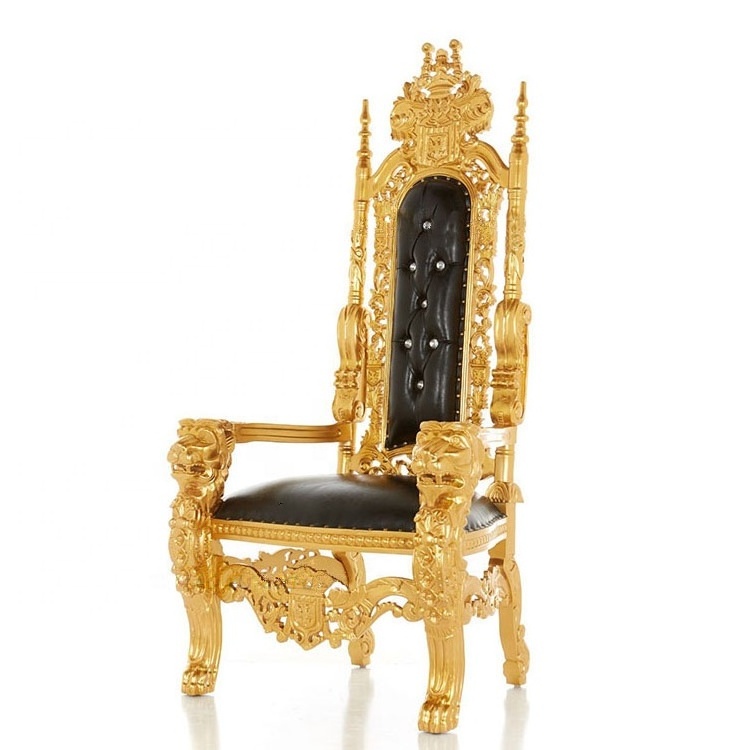 China manufacture wedding use king throne chair for bride and groom